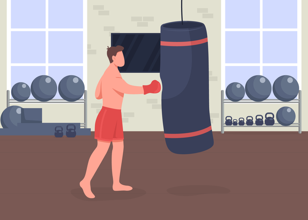 Treinamento de boxe  Ilustração