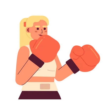 Treinamento de mulher de boxe  Ilustração