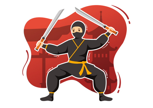 Treinamento ninja  Ilustração