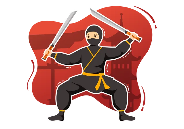 Treinamento ninja  Ilustração