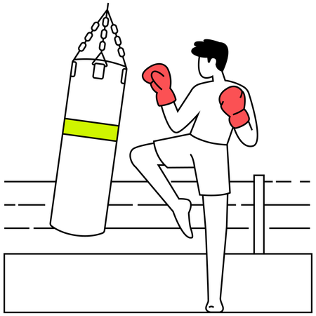 Treino de boxe  Ilustração