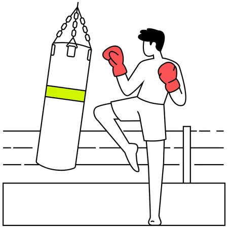 Treino de boxe  Ilustração