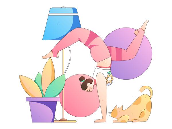 Treino de fitness de mulher  Ilustração