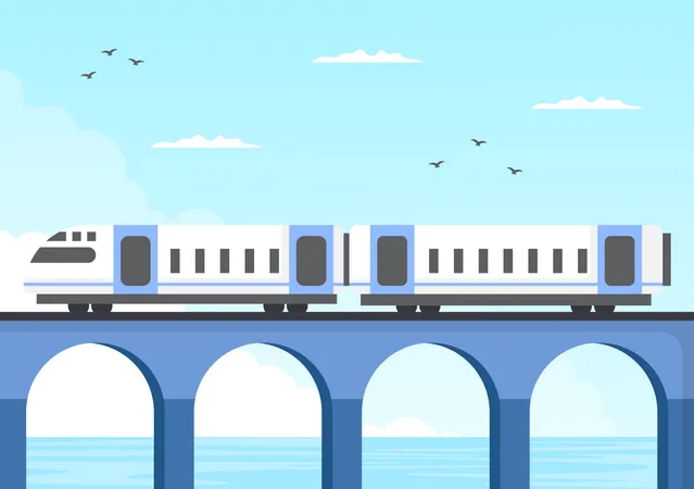 Trem na ponte  Ilustração