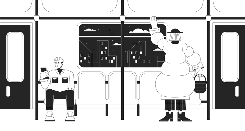 Trem suburbano  Ilustração