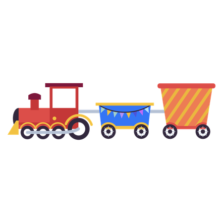 Ilustración de carnaval de tren de juguete  Ilustración