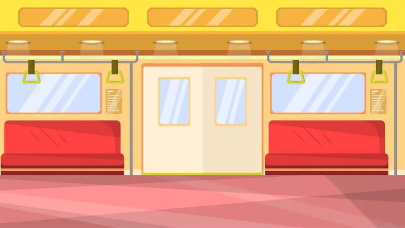 Interior del tren  Ilustración