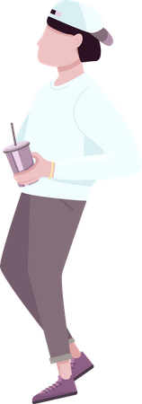 Trendy guy with disposable plastic cup Illustration