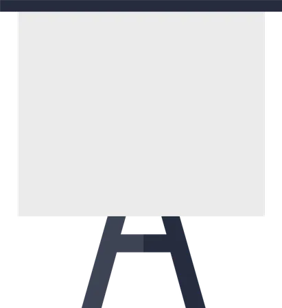 Tableau blanc sur trépied avec écran vierge  Illustration