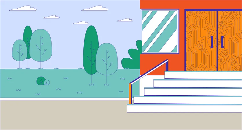 Treppe gebäude außen  Illustration