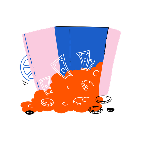 Tresor mit Geld öffnen  Illustration