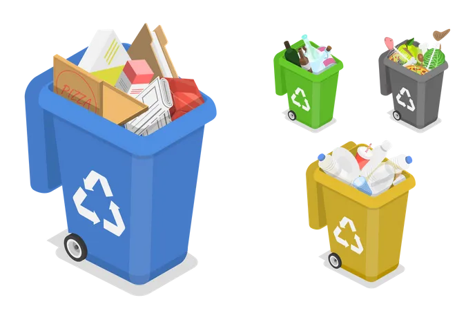 Trier les déchets pour les recycler  Illustration