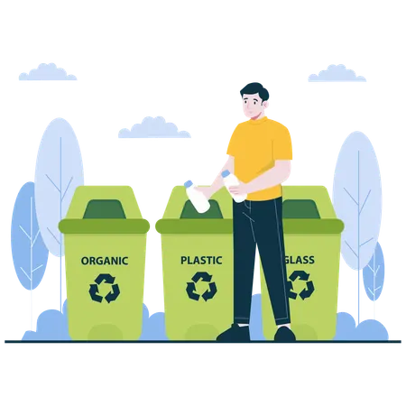 Trier les poubelles  Illustration