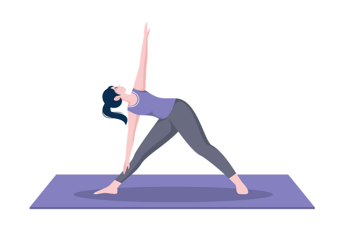 Triangle pose  Illustration