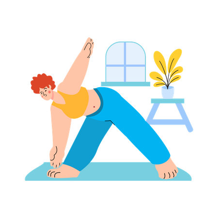 Triangle pose  Illustration