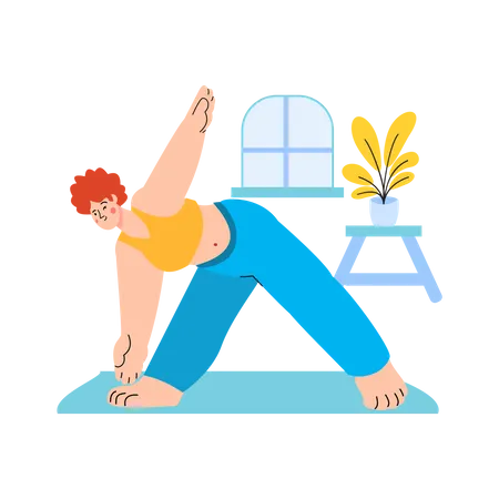 Triangle pose  Illustration