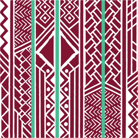 Tribal ethnic colorful bohemian pattern with geometric elements, African mud cloth, tribal design  Illustration