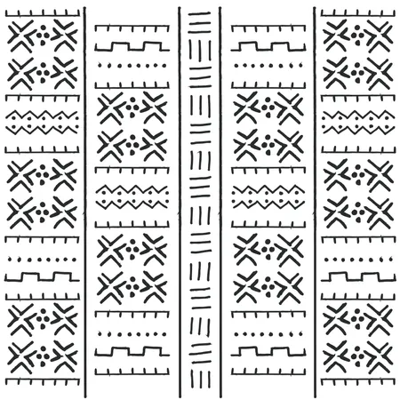 Tribal ethnic colorful bohemian pattern with geometric elements, African mud cloth, tribal design  Illustration