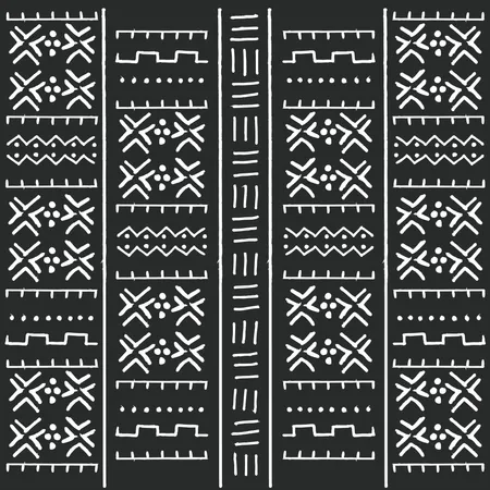 Tribal ethnic colorful bohemian pattern with geometric elements, African mud cloth, tribal design  Illustration