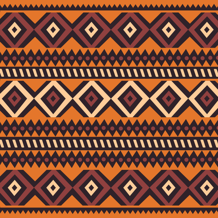 Tribal ethnic colorful bohemian pattern with geometric elements, African mud cloth, tribal design  Illustration