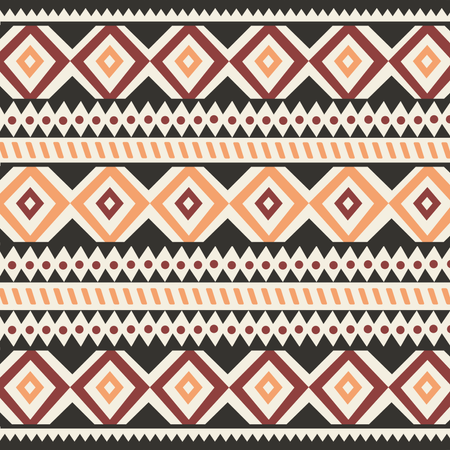 Tribal ethnic colorful bohemian pattern with geometric elements, African mud cloth, tribal design  Illustration