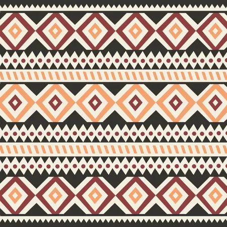 Tribal ethnic colorful bohemian pattern with geometric elements, African mud cloth, tribal design Illustration