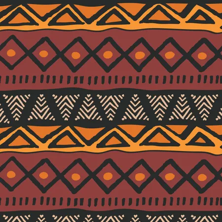 Padrao Boemio Colorido Etnico Tribal Com Elementos Geometricos Pano De Lama Africano Design Tribal Ilustracao Vetorial Ilustração