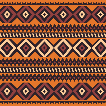 Padrão boêmio colorido étnico tribal com elementos geométricos, pano de lama africano, desenho tribal  Ilustração