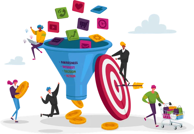 Funnel-Marketing – Was ist Marketing?  Illustration