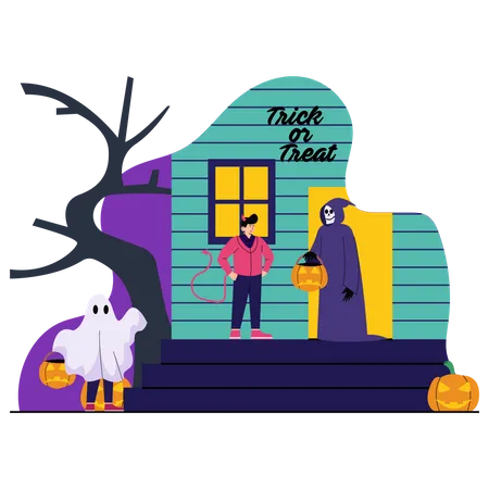 Trick or Treat  Illustration