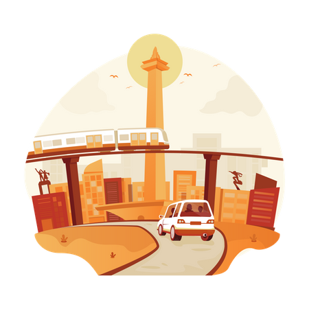 Trip to Jakarta  Illustration