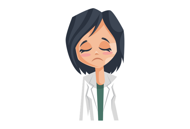 Femme médecin triste  Illustration