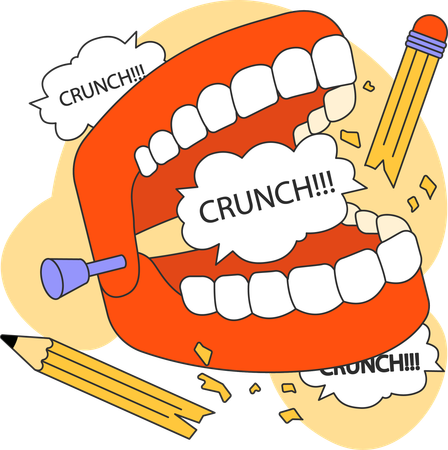 Trituração de dentes  Ilustração