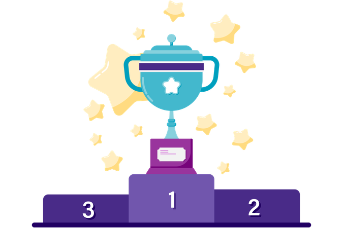 Trofeo en el podio  Ilustración