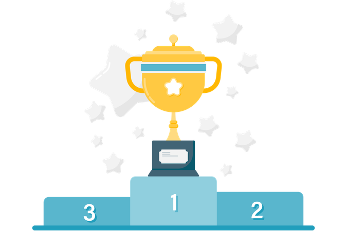 Trofeo en el podio  Ilustración