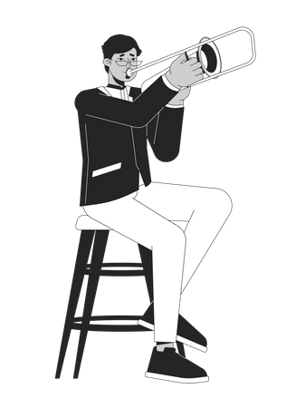 Trompetista de jazz  Ilustración