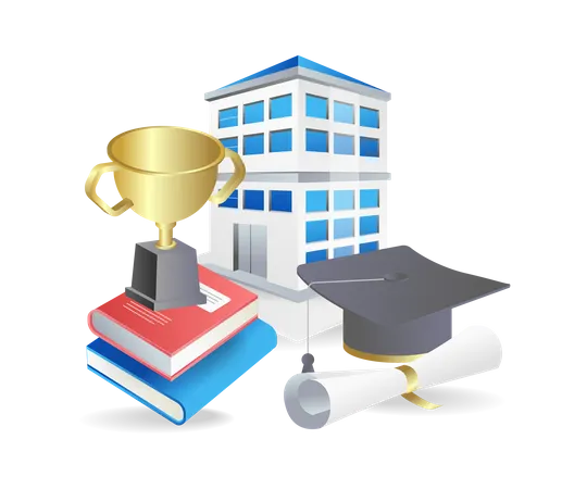 Trophäe bei der Abschlussfeier  Illustration