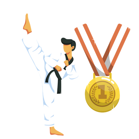 Trophée du champion de taekwondo  Illustration