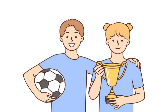 Trophée gagnant de l'équipe de football  Illustration