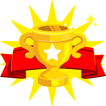 Trophy Cup with Rays  Illustration