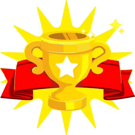 Trophy Cup with Rays  Illustration
