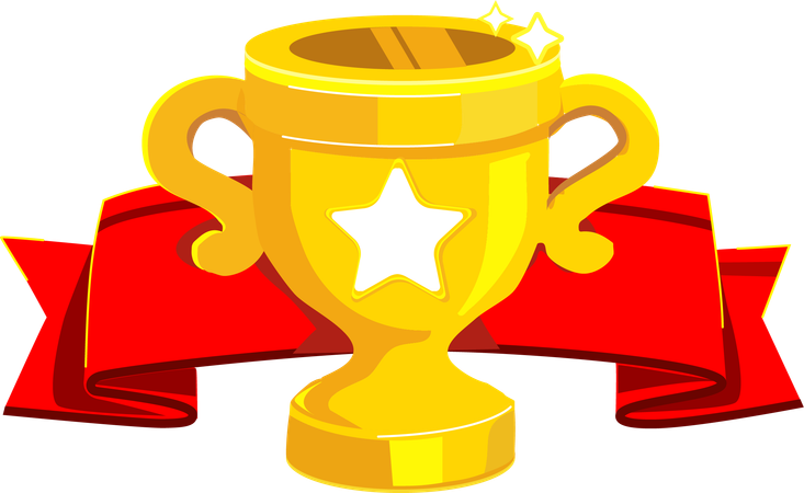 Trophy Cup with ribbon  Illustration