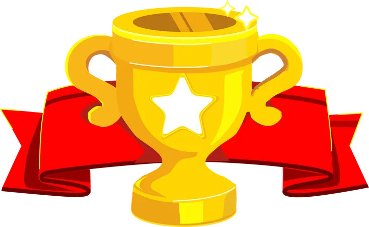 Trophy Cup with ribbon  Illustration