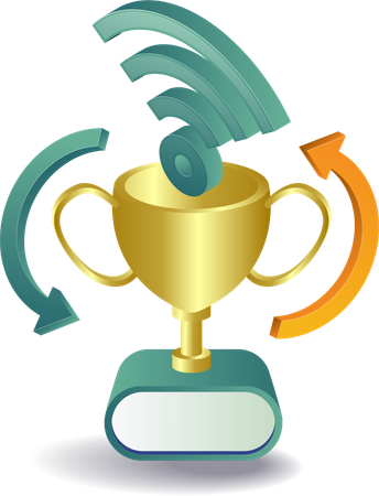 Trophy Cup with wifi signal  Illustration