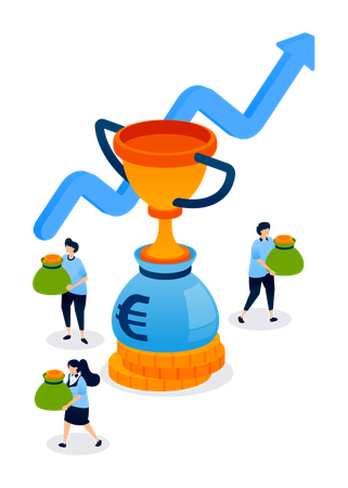 Trophy Reward for Investment Choice with High ROI and Profitable Return in Finance and Wealth  Illustration