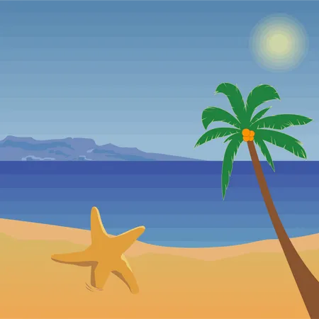 Tropical Beach  Illustration