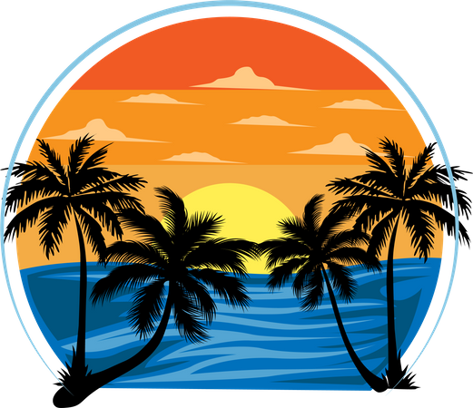 Tropical beach  Illustration