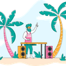 free tropical beach party illustrations