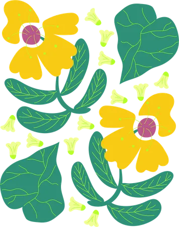 Tropical Hibiscus Delight  Ilustración