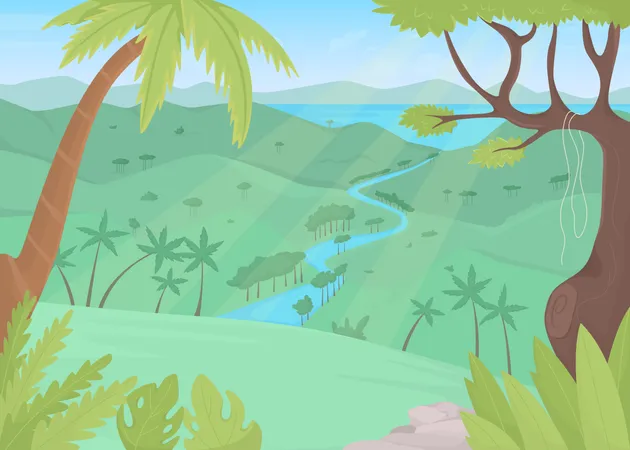 Tropical rainforest Illustration